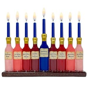 Rite Lite Fine Wines Menorah - Hand Painted Ceramic